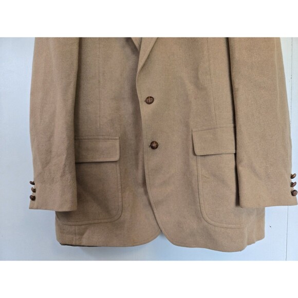 Jos A Bank Blazer Mens 46 Beige 100% Camel Hair 3 Button Sport Coat Jacket - Picture 3 of 9